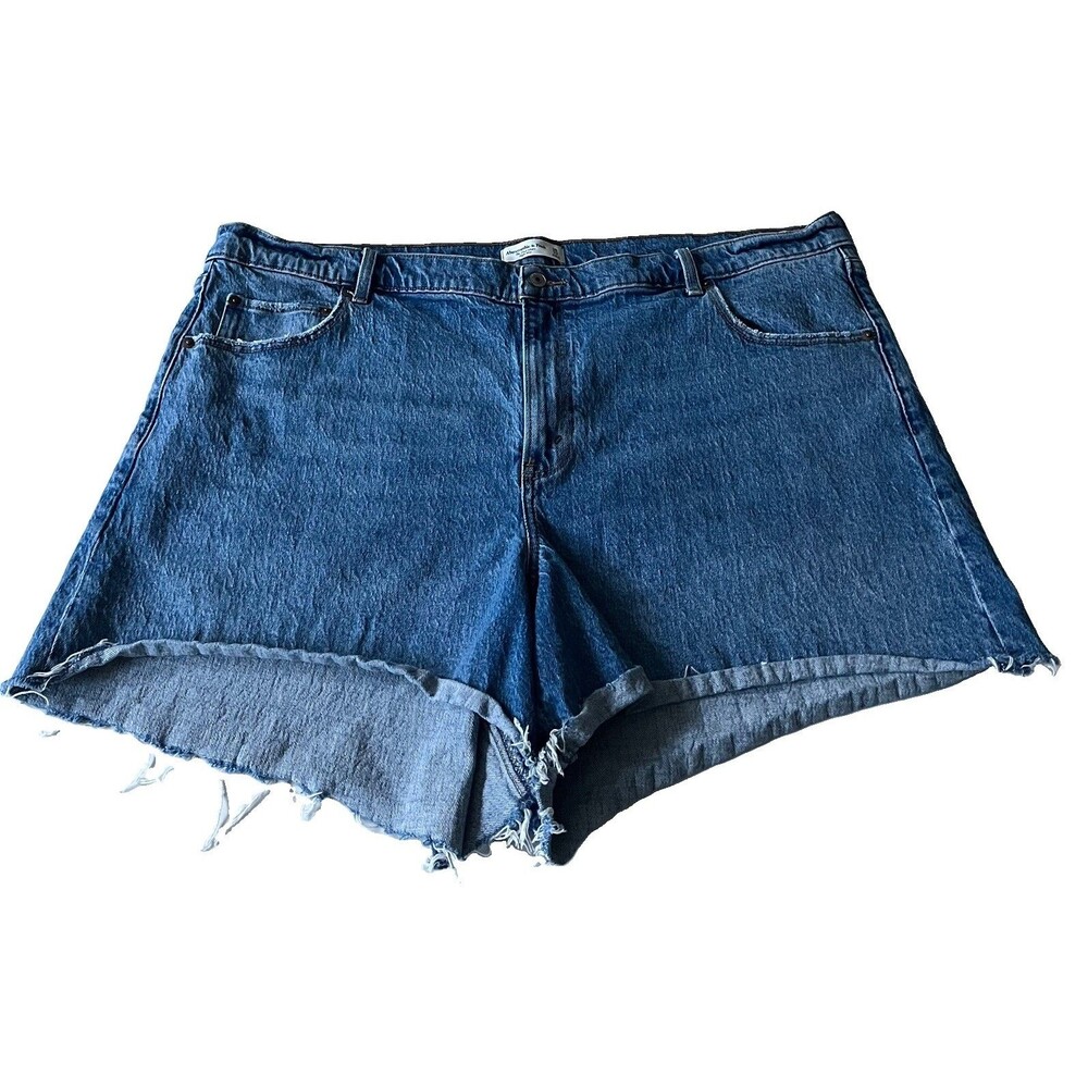 Abercrombie & Fitch The Dad Short High Rise Medium Wash Denim 22W